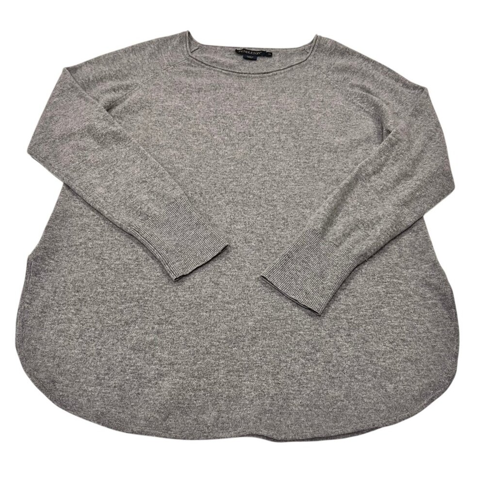 Pendleton Long Sleeve Round Neck Knit Sweater, Gray, XL